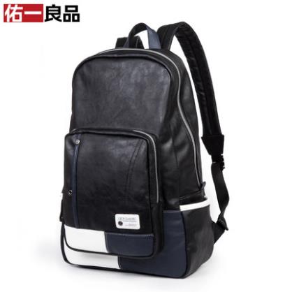 佑一良品休闲双肩包潮流男包时尚商务电脑背包14寸韩版运动旅行包